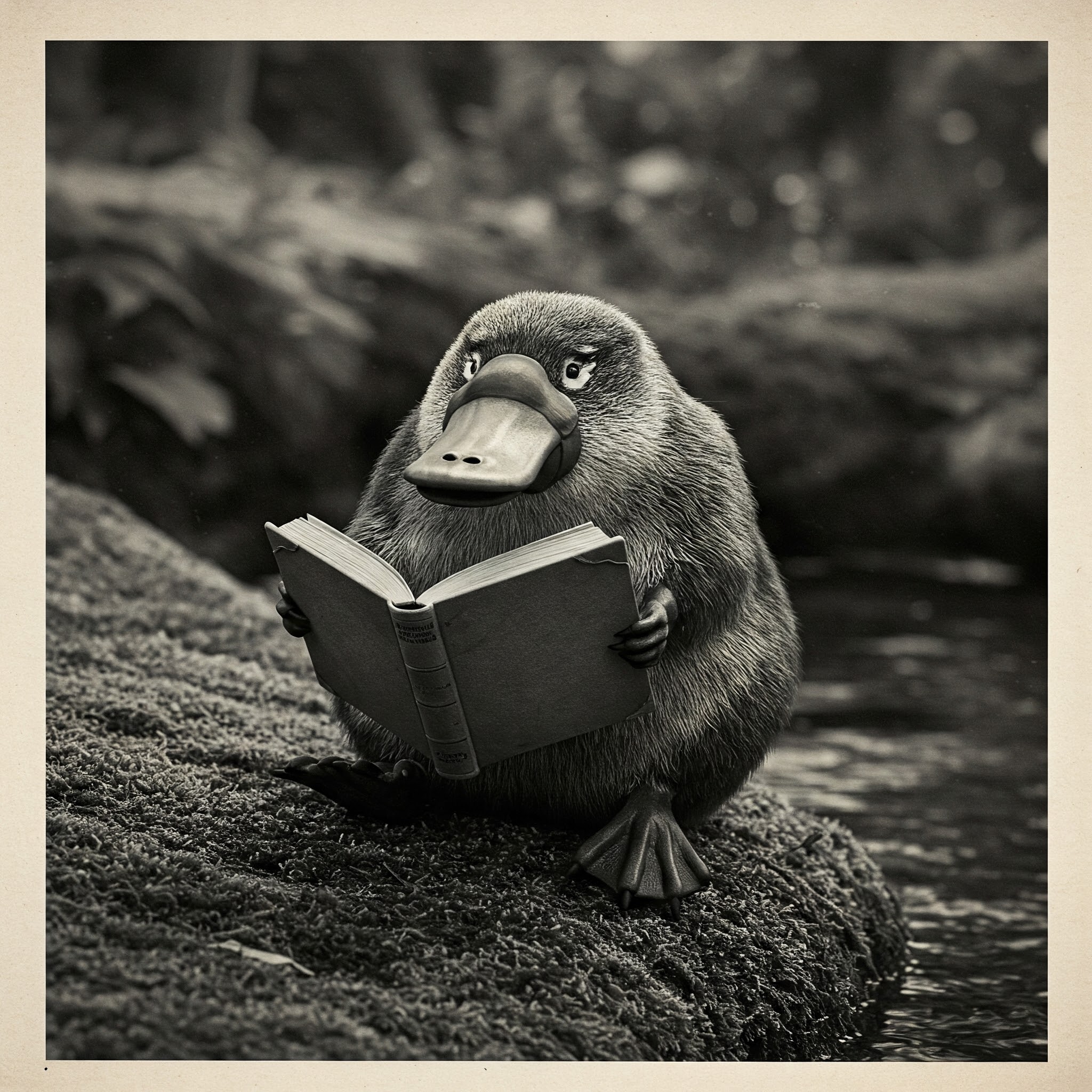A Statypus Reading its Favorite Book in Nature
