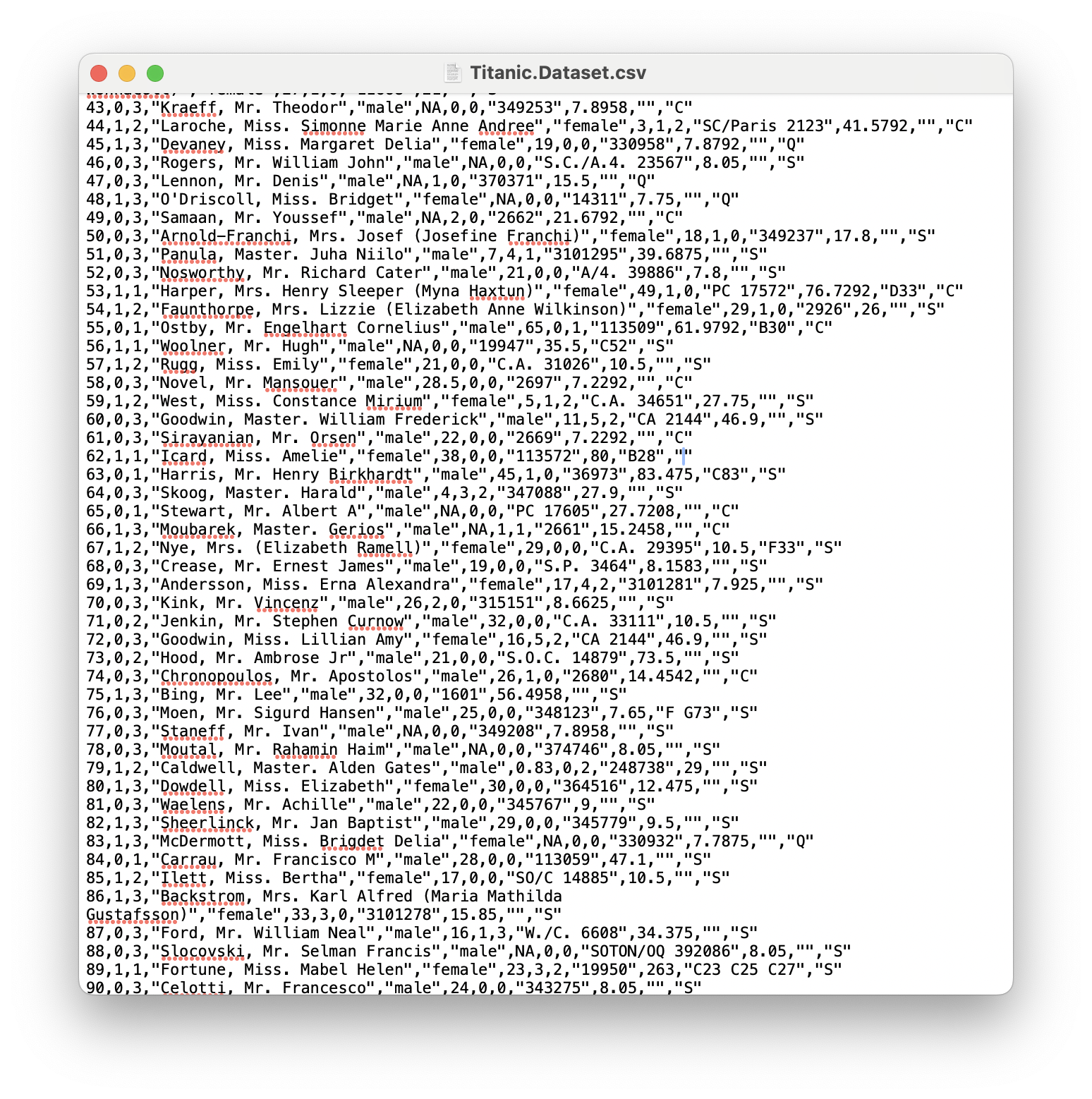 A Screenshot showing How to Clean up `Titanic.Dataset`