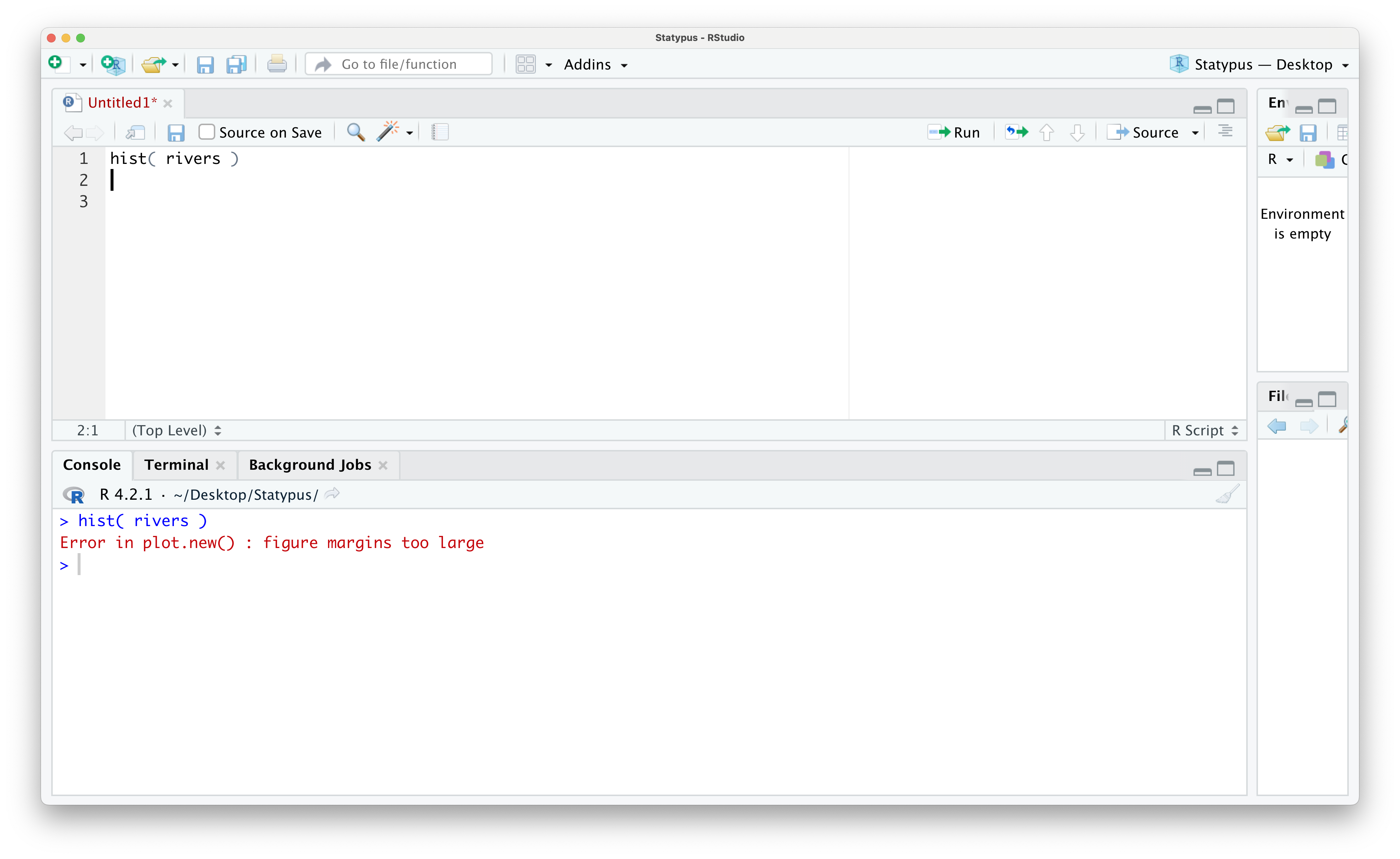 Our First Plot Error