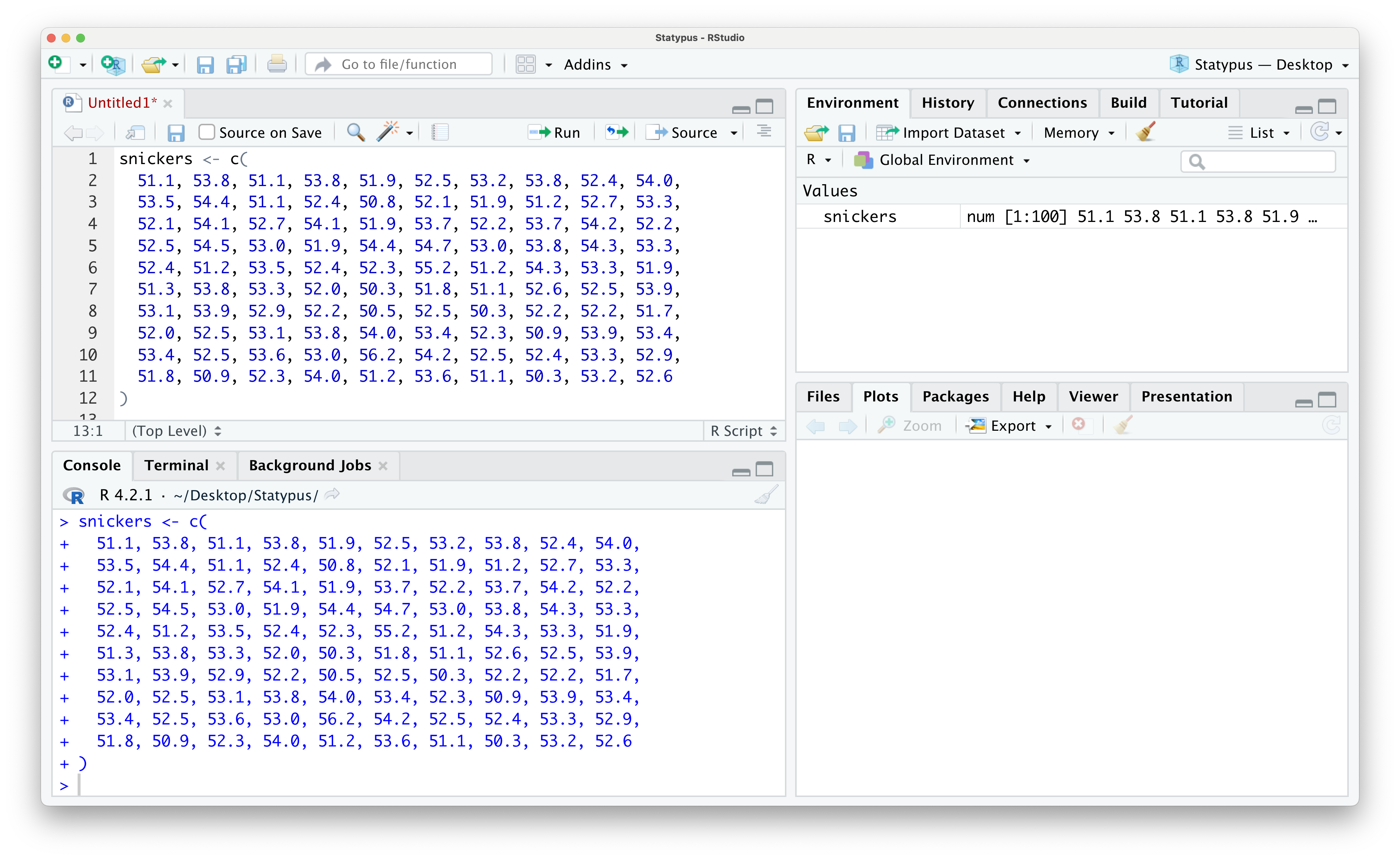 Looking at Data in the Environment