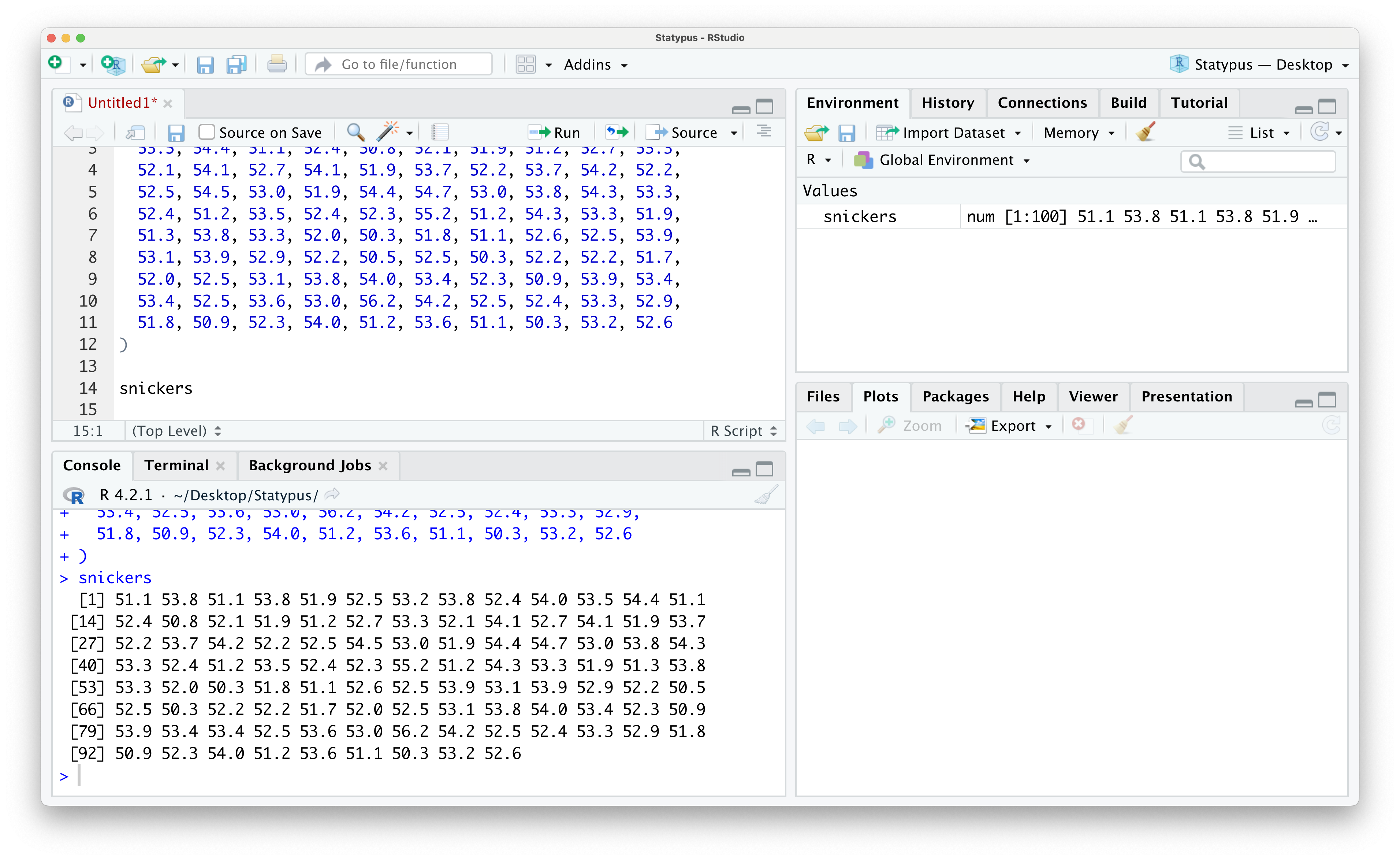 Looking at Data in the Environment